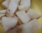 A picture of step 2 of Khatye aloo.