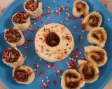 A picture of step 4 of One bite pin wheel sandwiches.