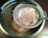 A picture of step 2 of Chocolate Angel Food Cake with White and Dark Chocolate Glaze.