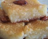 A picture of step 10 of Basbousa (middle eastern sweet cake).
