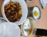 A picture of step 4 of Rice, dal, salad, mixed subzi carrot halwa.