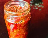 A picture of step 5 of Red chilli pickle.