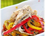 A picture of step 5 of Chicken Tenders & Bell Peppers with Black Sesame Sauce.