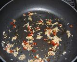 A picture of step 3 of Jako (Semi-Dried Baby Sardines) and Mizuna Pasta.