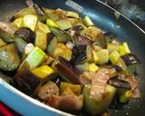 A picture of step 4 of Basic Pasta: Tomato and Eggplant.