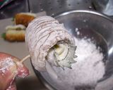 A picture of step 8 of Cheese Stuffed Chikuwa Fritters with Shiso.