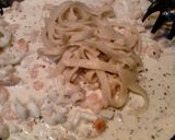 Une image de l'étape 5 de Pâtes aux scampis et calamars, sauce au Boursin.