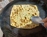 A picture of step 8 of Soya Square parantha.