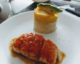 Foto del paso 4 de la receta: Salmón teriyaki mandarina con timbal de papa blanca y amarilla
