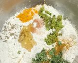 A picture of step 1 of Barley Flour Biscuit Masala Bhakri.