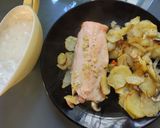 Foto del paso 3 de la receta Trucha al horno con base de patatas y alioli