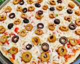 A picture of step 3 of Chicken Kabab Chunks Pizza 🍕🍕🍕.