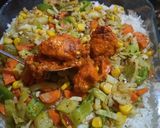 A picture of step 8 of B.BQ Rainbow rice.