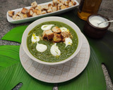 Foto del paso 4 de la receta: Crema de calabacín, raíz de apio y espinacas. Crema vegana