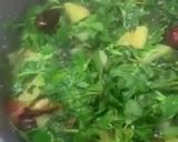 A picture of step 4 of Methi Aloo sabzi (Fenugreek leaves and potato vegetable).
