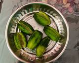 A picture of step 2 of Stuffed bitter gourd.