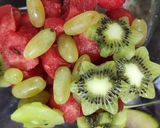 A picture of step 1 of Cream cheese fruit salad.