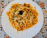 Cukkinis, gombàs bolognai spagetti 🍜🍜🍜🍜 recept fázis 7 fotója