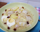 Foto del paso 3 de la receta: Sopa de fideos con merluza, pavo, huevo duro y patata