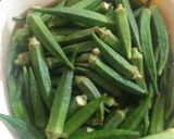 A picture of step 1 of Bhakri with bhindi sabzi.