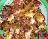 A picture of step 5 of Dambu shinkafa with veg.sauce.