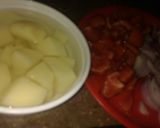 A picture of step 1 of Daliya khichdi with curd,papad and chutney.