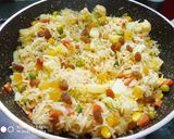 A picture of step 7 of Brown Rice with lots of veggis.