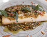 Foto del paso 9 de la receta Puerros confitados con panceta y pesto de rúcula y pistachos