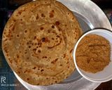 A picture of step 1 of Lachcha paratha with wheat flour and til lahsun chutney.