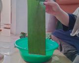 Foto langkah ke 2 dari resep Lopis hijau mini (munjo) mungil ijo.