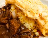 Foto del paso 3 de la receta: Tortilla de arroz relleno con salsa demiglace Japonés OMURAIS🇫🇷🇺🇾🇯🇵デミグラスソースのオムライス
