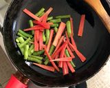 A picture of step 2 of Stir fry green veggies & bread.