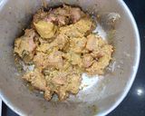 A picture of step 2 of Chicken Tikka fried rice.