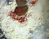 A picture of step 2 of Purple Baigan Bhaja.