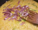 Saffron, zucchine (with flowers) and speck risotto recipe step 6 photo