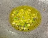 A picture of step 2 of Lal Saag Bhaja.