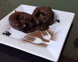 A picture of step 4 of Chocolava cake.