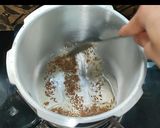 A picture of step 3 of Pulao recipe in pressure cooker.