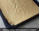 A picture of step 8 of Strawberry and cream swiss roll.
