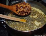 A picture of step 8 of Azerbaijani yogurt soup herbs.