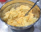 A picture of step 2 of Granny Tania’s potato pancakes.