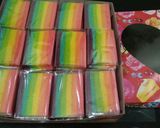 Foto langkah ke 10 dari resep Steamed Rainbow Cake aka Rainbow Cake Kukus.