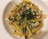 A picture of step 9 of Crispy Pepper Seafood Scampi over Red & Green Lentil Penne.