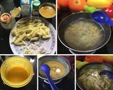 A picture of step 3 of Pasta in yellow lentils (arhar daal) sauce.