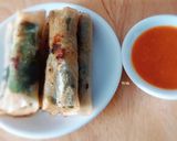 Hình bước làm 5 của món Ram CÁ cuốn lá lốt