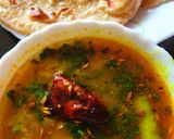 A picture of step 4 of Palak Dal with Roti.