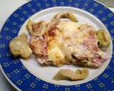Foto del passaggio 10 della ricetta Timballo di carciofi con prosciutto e mozzarella al forno