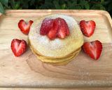 A picture of step 3 of Keto Pancakes 🥞🍓🍓🍓.