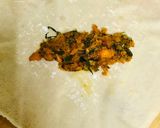 A picture of step 3 of Veg spring rolls.