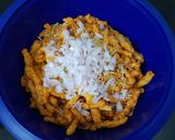A picture of step 2 of Kurkure Chaat.